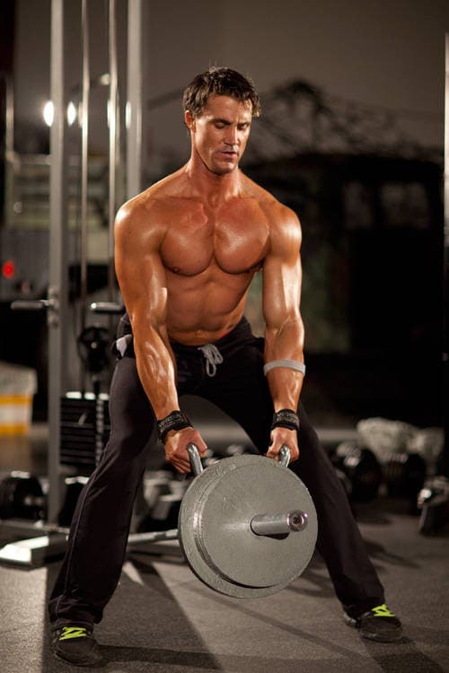 T-Bar Row with Handle — starting position