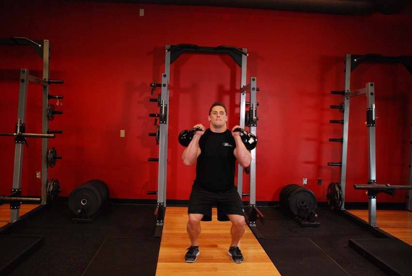Two-Arm Kettlebell Jerk — starting position
