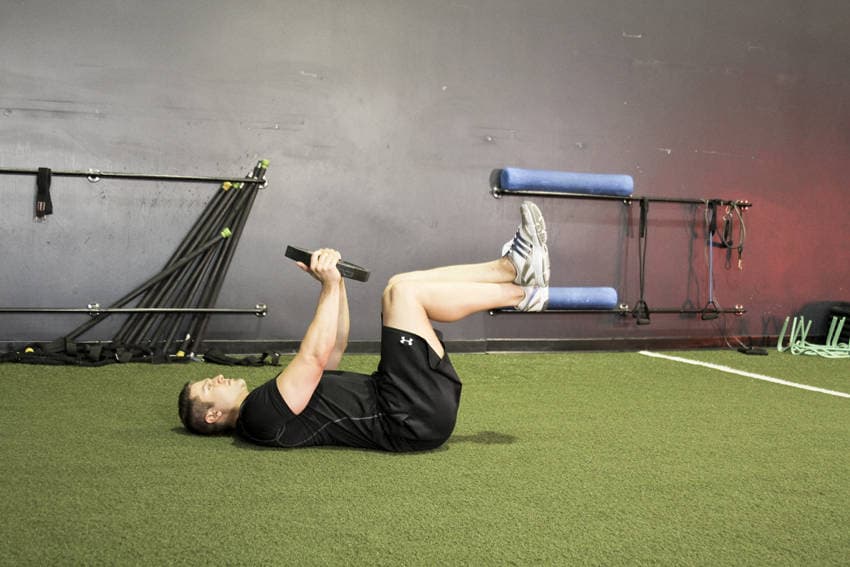 Weighted Crunches — starting position