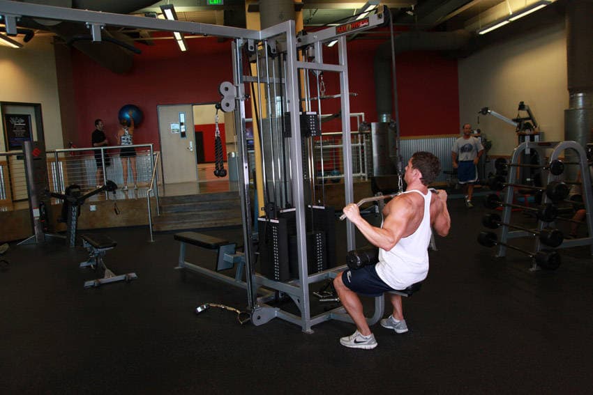 Wide-Grip Lat Pulldown — end position