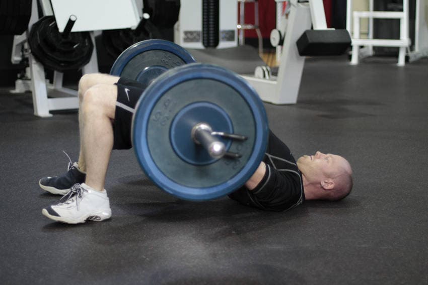 Barbell Glute Bridge — end position
