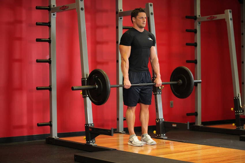 Barbell Shrug — starting position