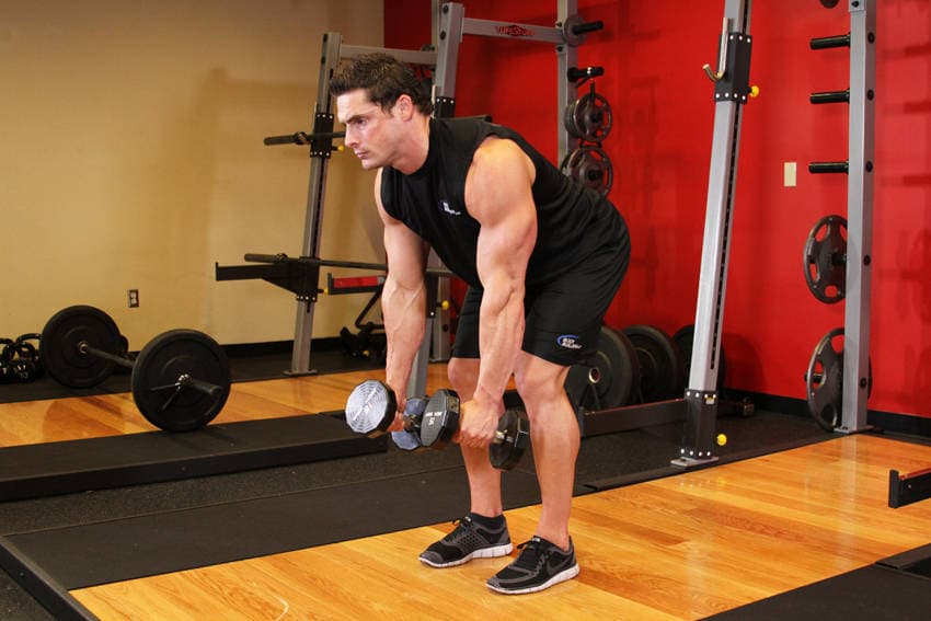 Bent Over Two-Dumbbell Row — starting position