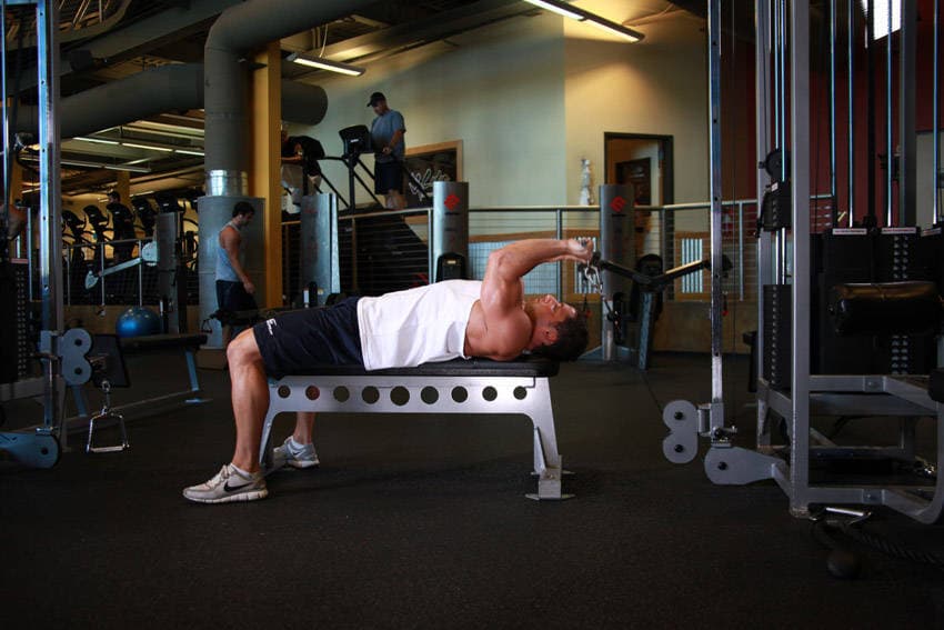 Cable Lying Triceps Extension — starting position