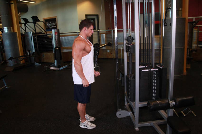 Cable One Arm Tricep Extension — starting position