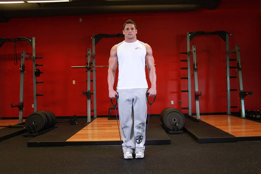 Calf Raises - With Bands — starting position