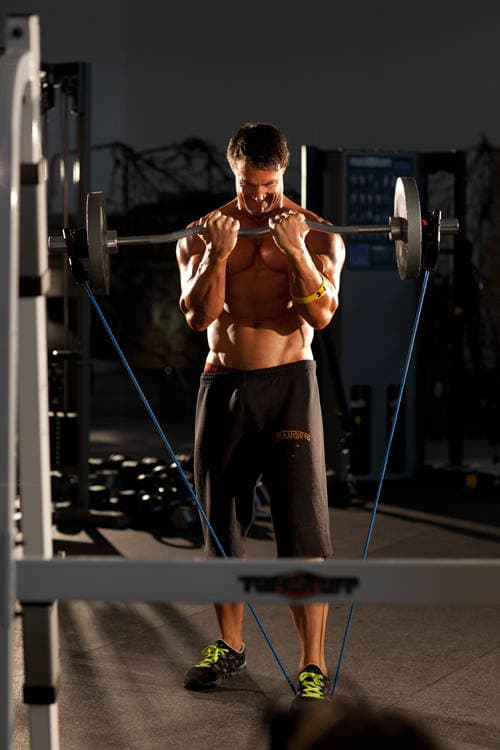 Close-Grip EZ-Bar Curl with Band — end position
