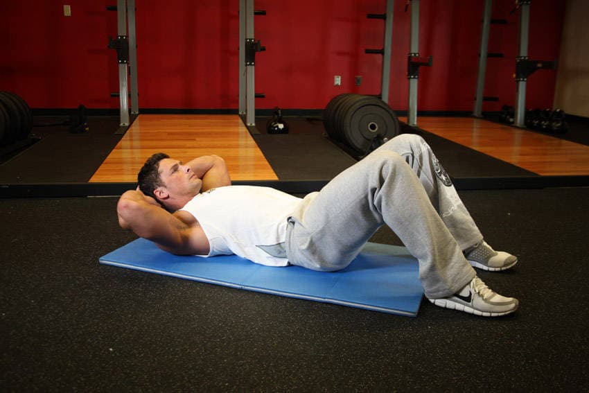 Cross-Body Crunch — starting position