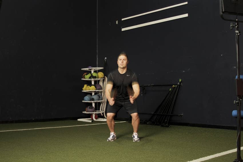 Double Leg Butt Kick — starting position