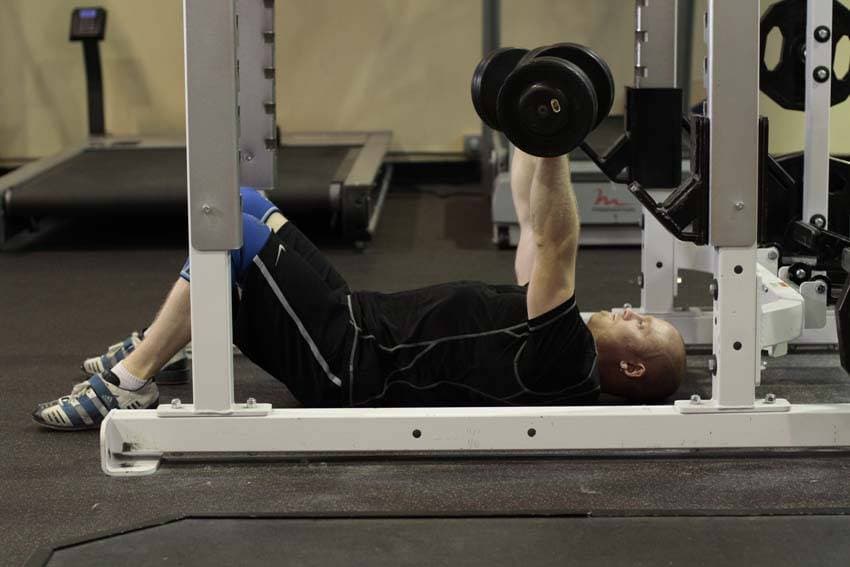 Dumbbell Floor Press — starting position