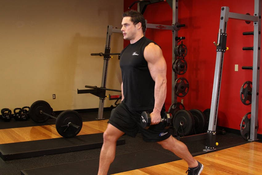 Dumbbell Lunges — starting position