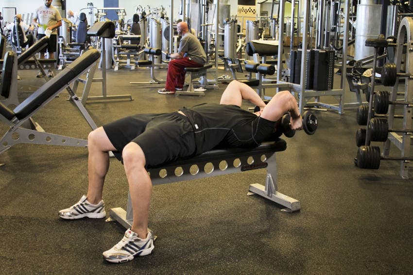 Dumbbell Tricep Extension -Pronated Grip — starting position