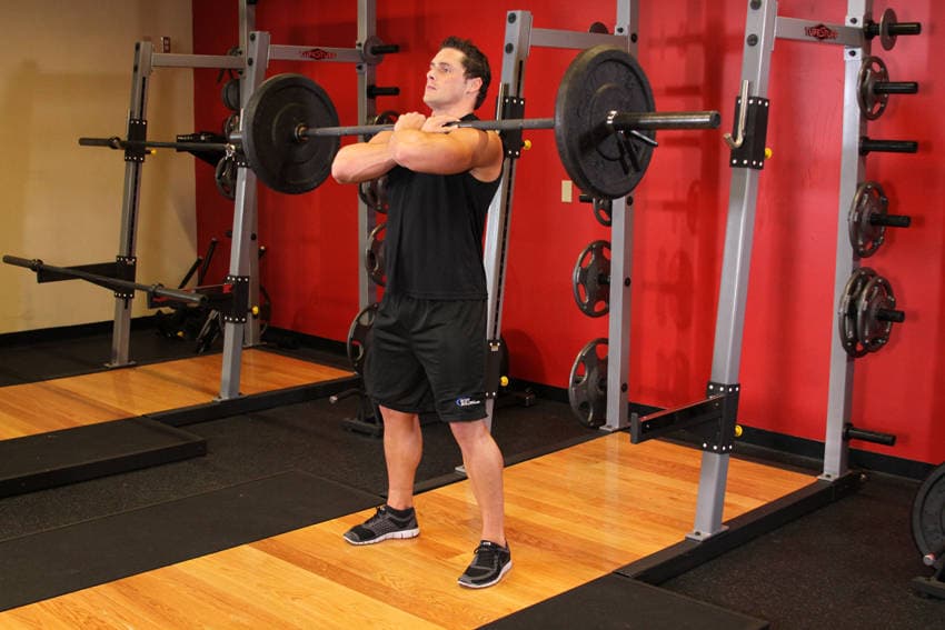 Front Barbell Squat — starting position