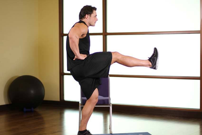 Front Leg Raises — starting position