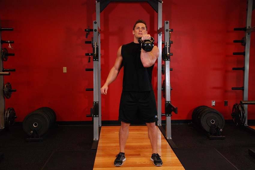 Kettlebell Arnold Press — starting position