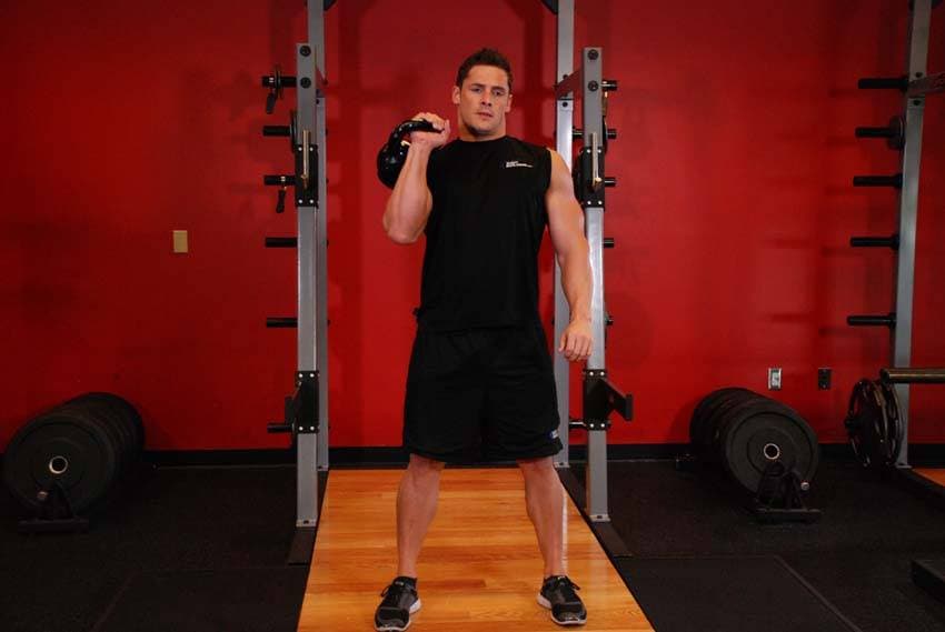 Kettlebell Dead Clean — end position