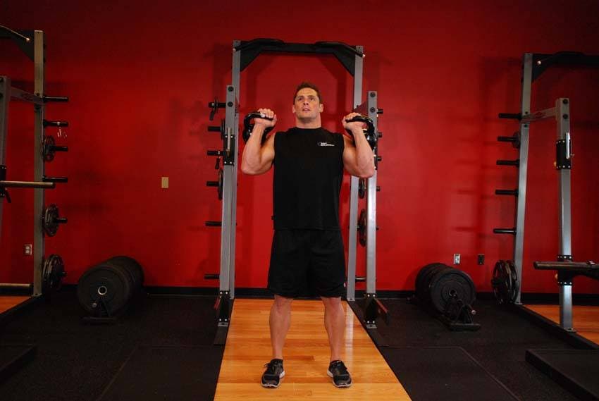 Kettlebell Seesaw Press — starting position