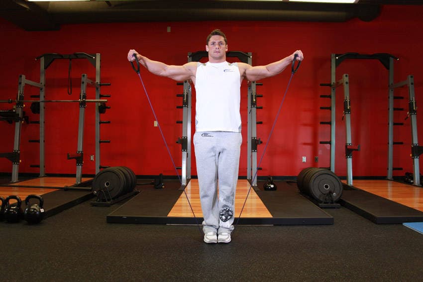 Lateral Raise - With Bands — end position