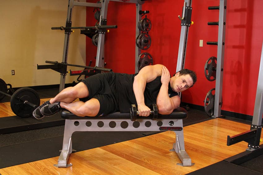 Lying One-Arm Lateral Raise — starting position