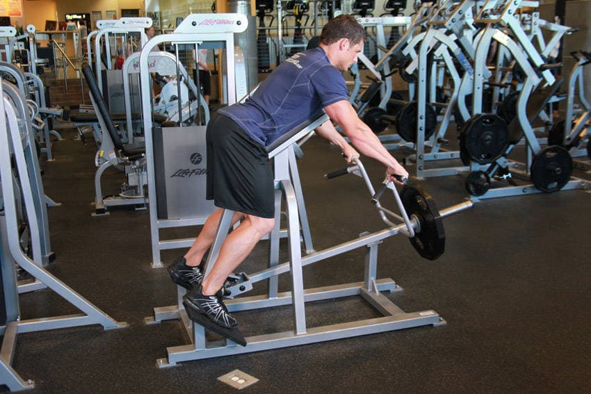 Lying T-Bar Row — starting position