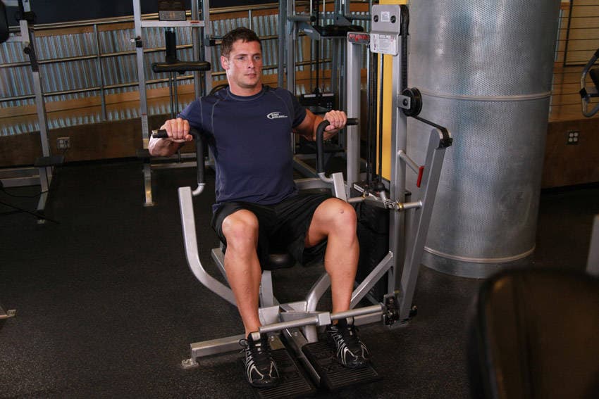 Machine Bench Press — starting position