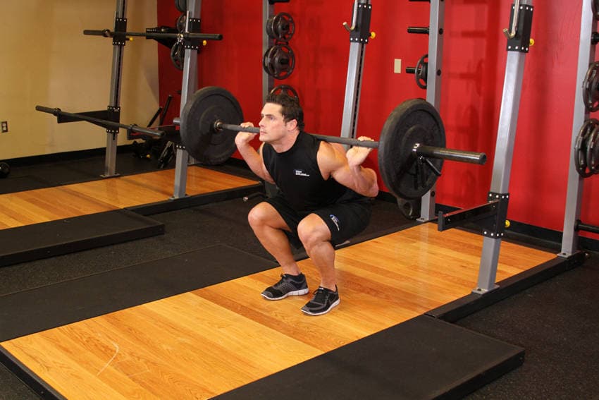 Narrow Stance Squats — end position