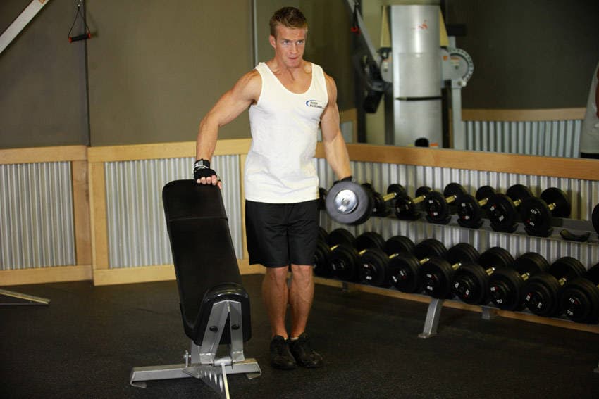 One-Arm Side Laterals — starting position