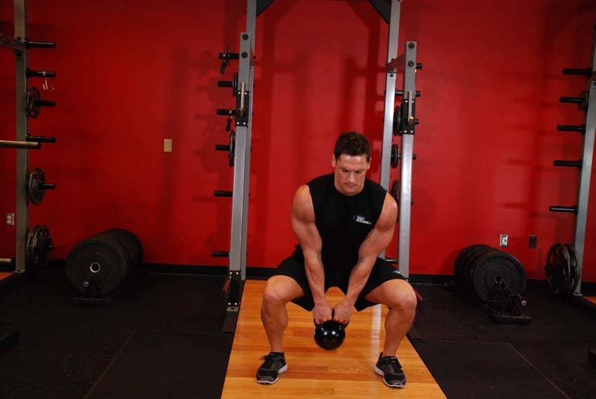 Open Palm Kettlebell Clean — starting position