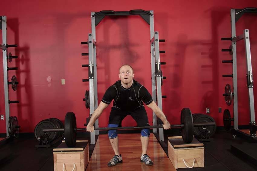 Power Snatch from Blocks — starting position