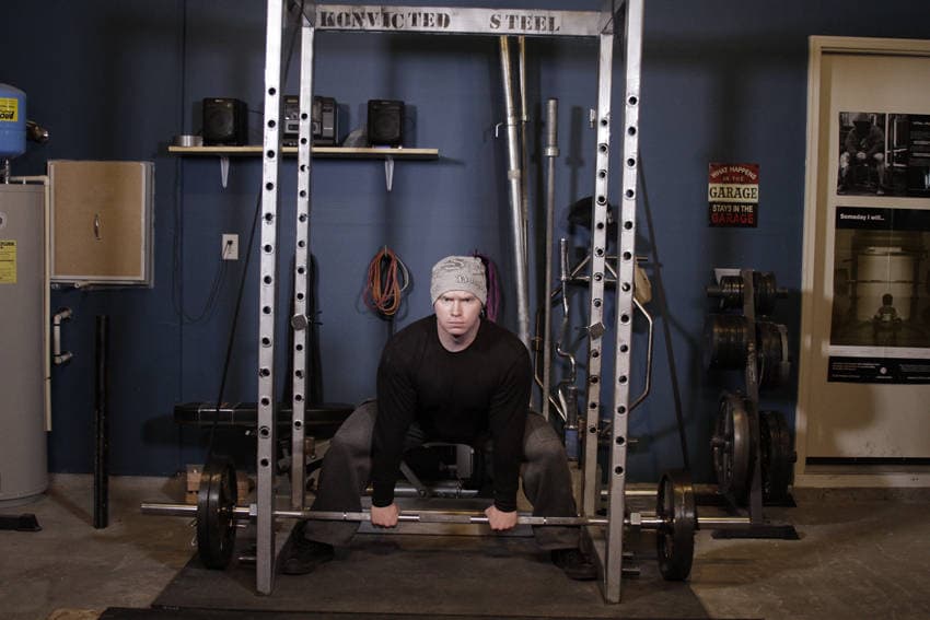 Reverse Band Sumo Deadlift — starting position