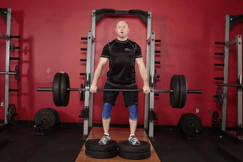 Romanian Deadlift from Deficit — starting position