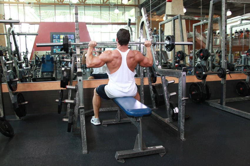 Seated Barbell Military Press — starting position