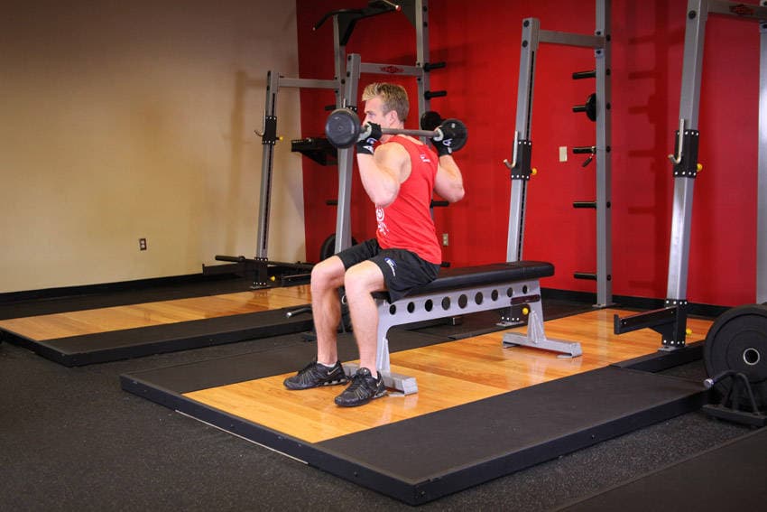 Seated Barbell Twist — starting position
