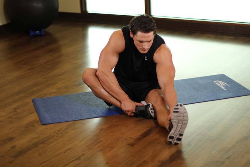 Seated Floor Hamstring Stretch — end position