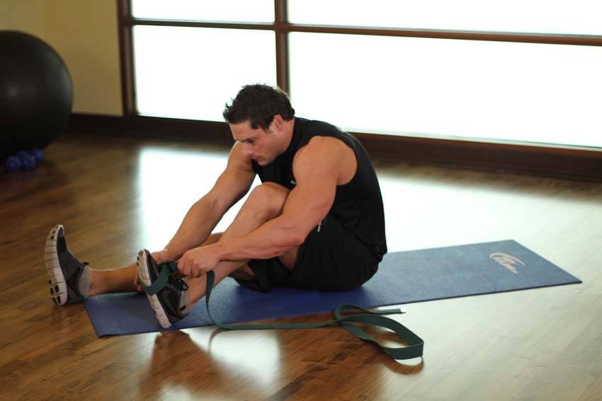 Seated Hamstring and Calf Stretch — starting position
