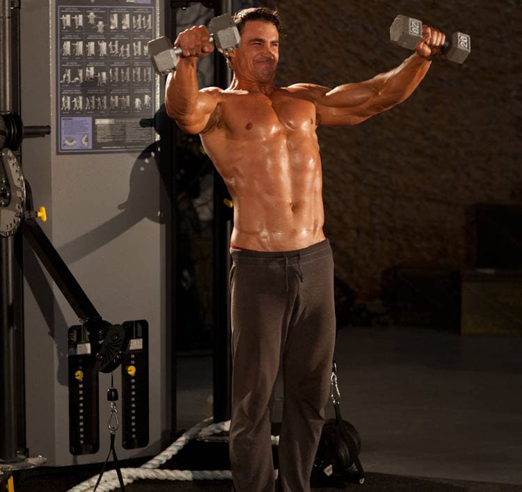 Side Laterals to Front Raise — end position