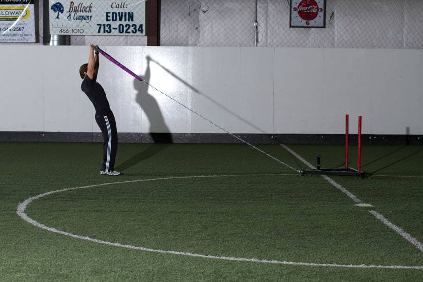 Sled Overhead Backward Walk — end position