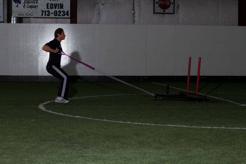Sled Row — end position