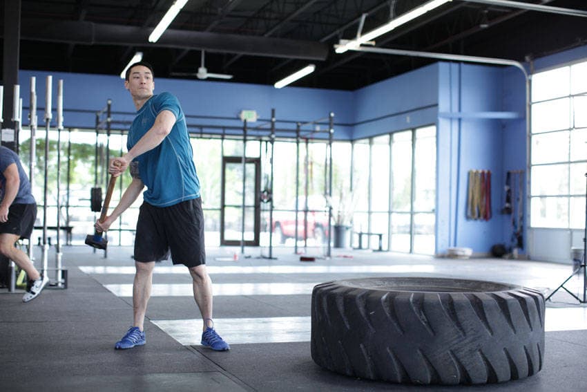 Sledgehammer Swings — starting position