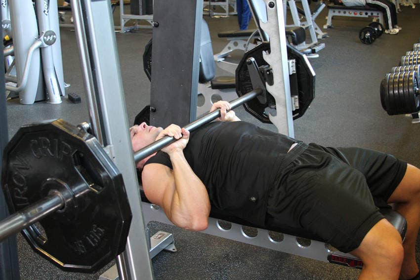 Smith Machine Close-Grip Bench Press — starting position