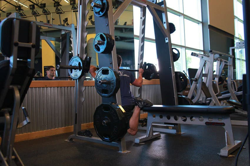 Smith Single-Leg Split Squat — end position