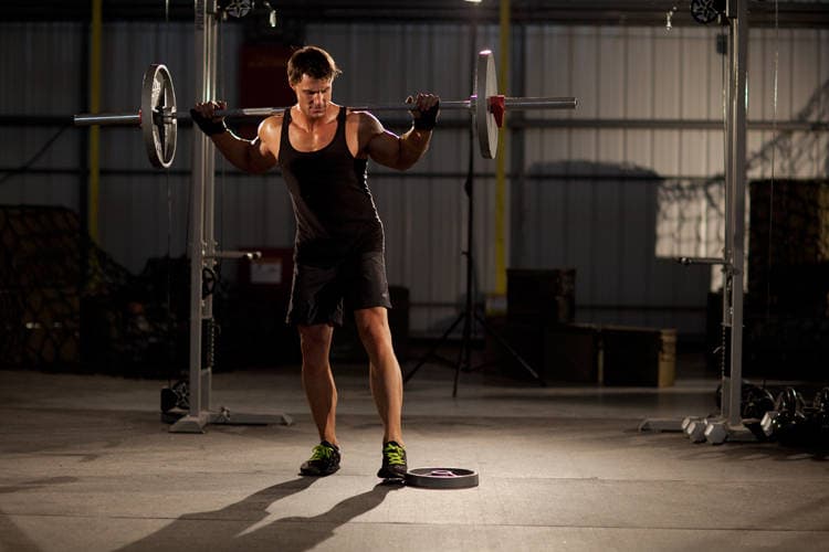 Squat with Plate Movers — starting position