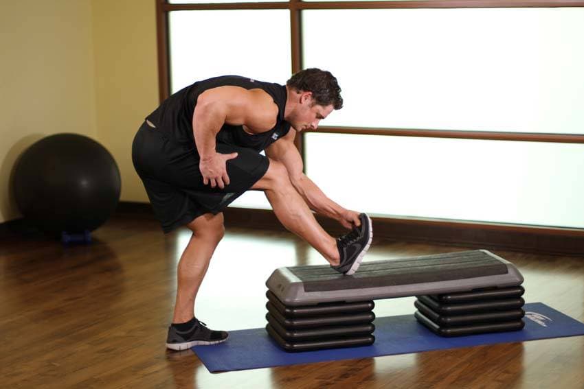 Standing Gastrocnemius Calf Stretch — starting position