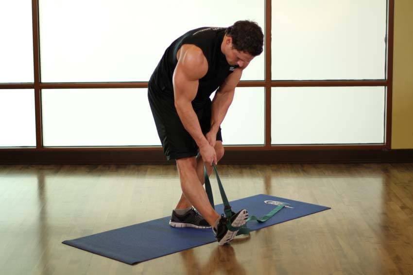 Standing Hamstring and Calf Stretch — end position
