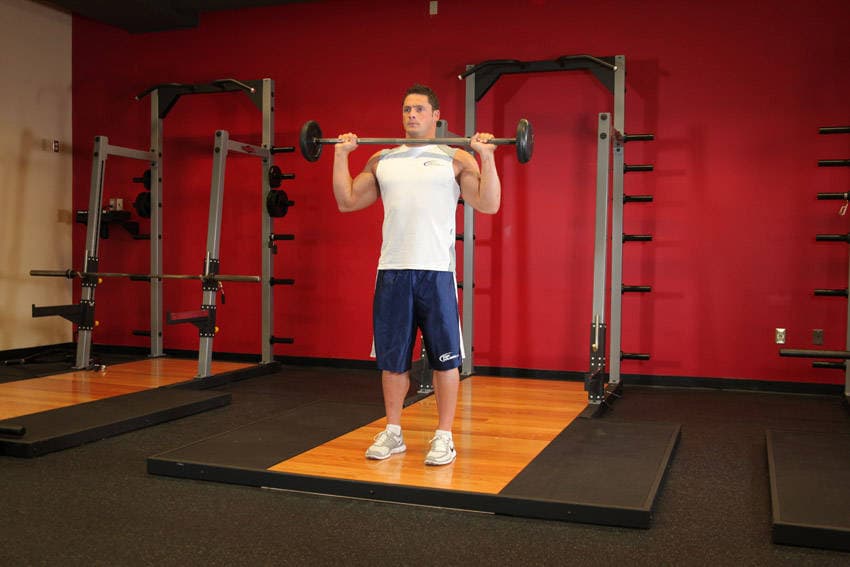 Standing Military Press — starting position