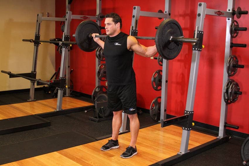 Stiff Leg Barbell Good Morning — starting position
