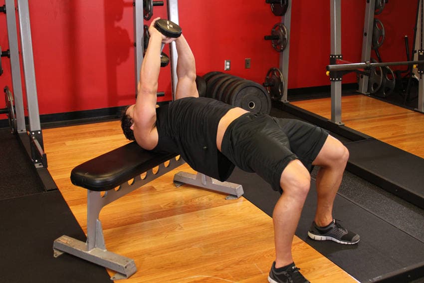 Straight-Arm Dumbbell Pullover — starting position