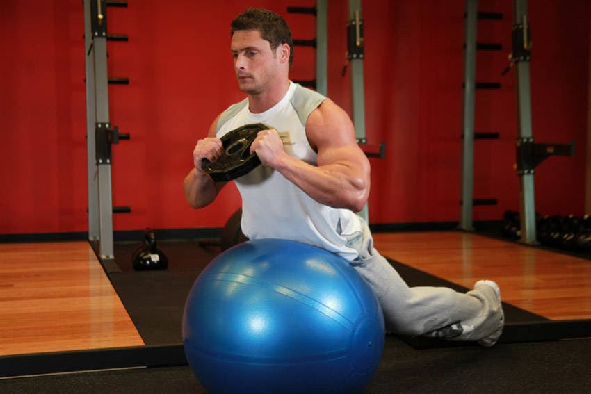 Weighted Ball Hyperextension — end position